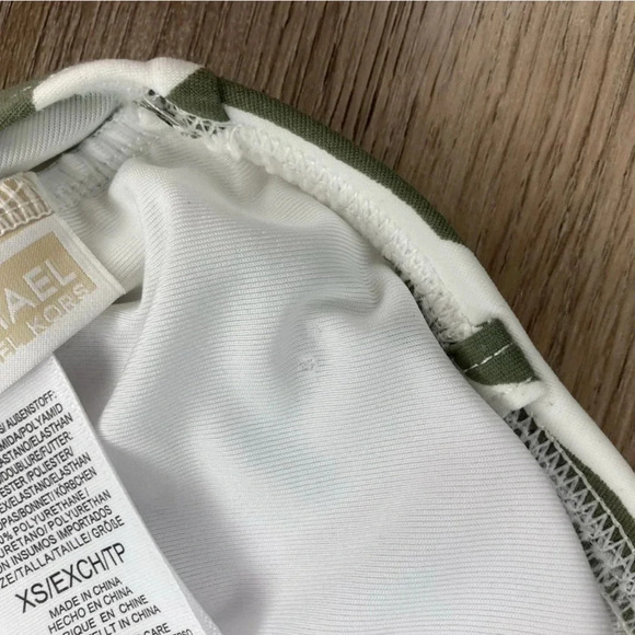 Michael Kors One  Shoulder Bikini | Green Zebra | Size XS - Picture 10 of 11